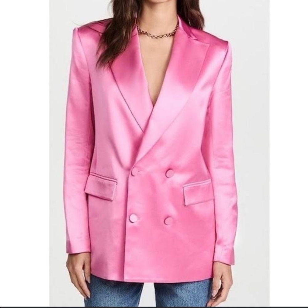 A.L.C.
Riley double-breasted satin blazer